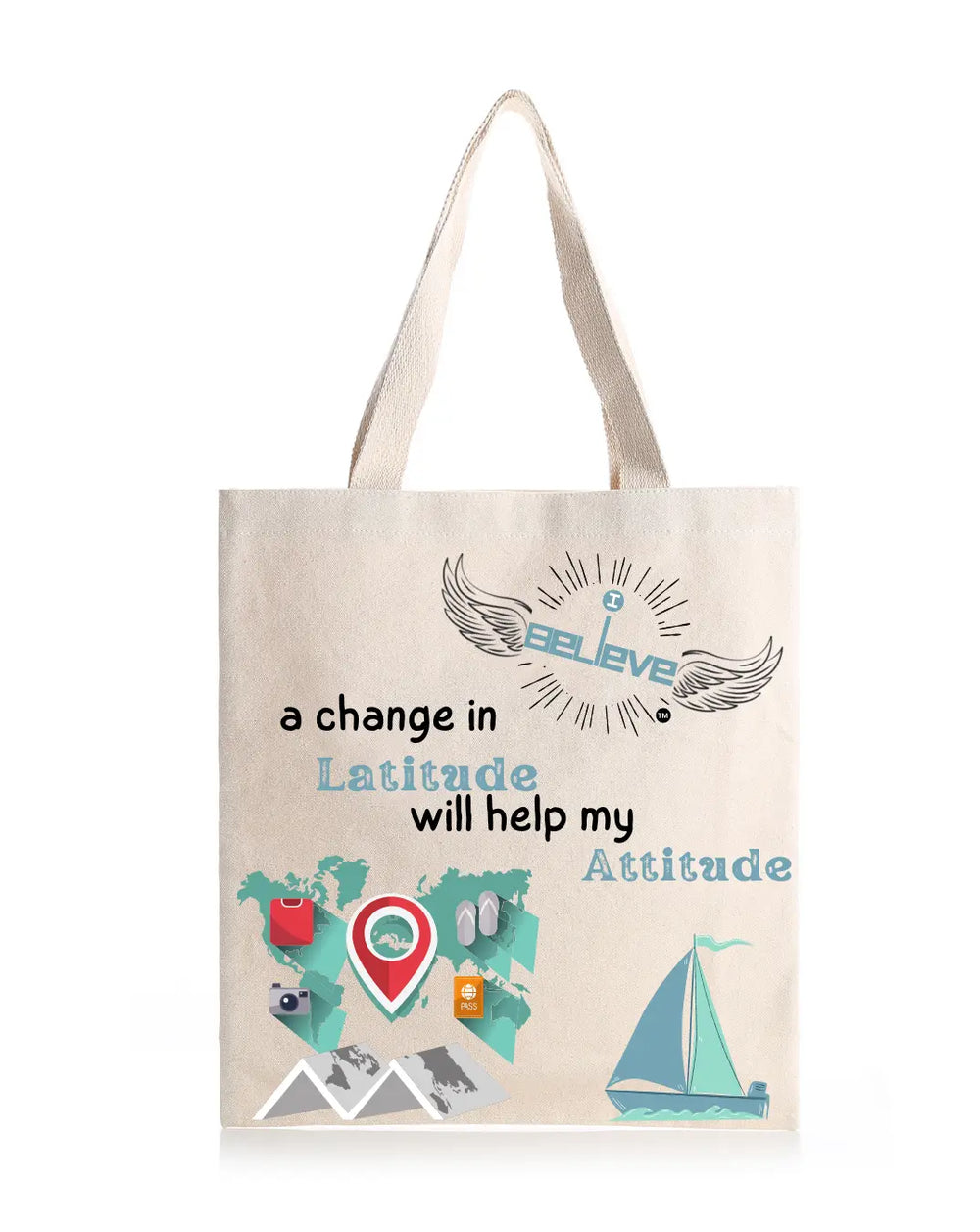 I Believe in Latitude Daily Thaila - Canvas Reusable Bags thestruttstore