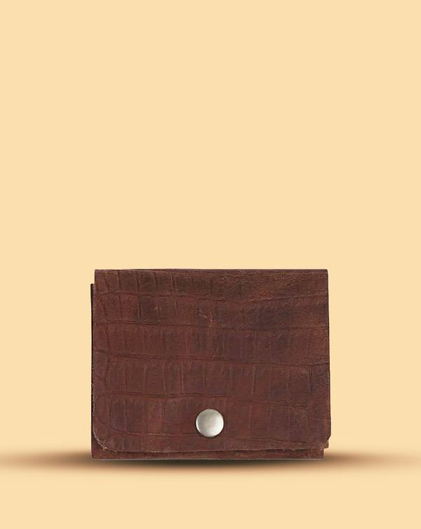 Tan croc print native batua