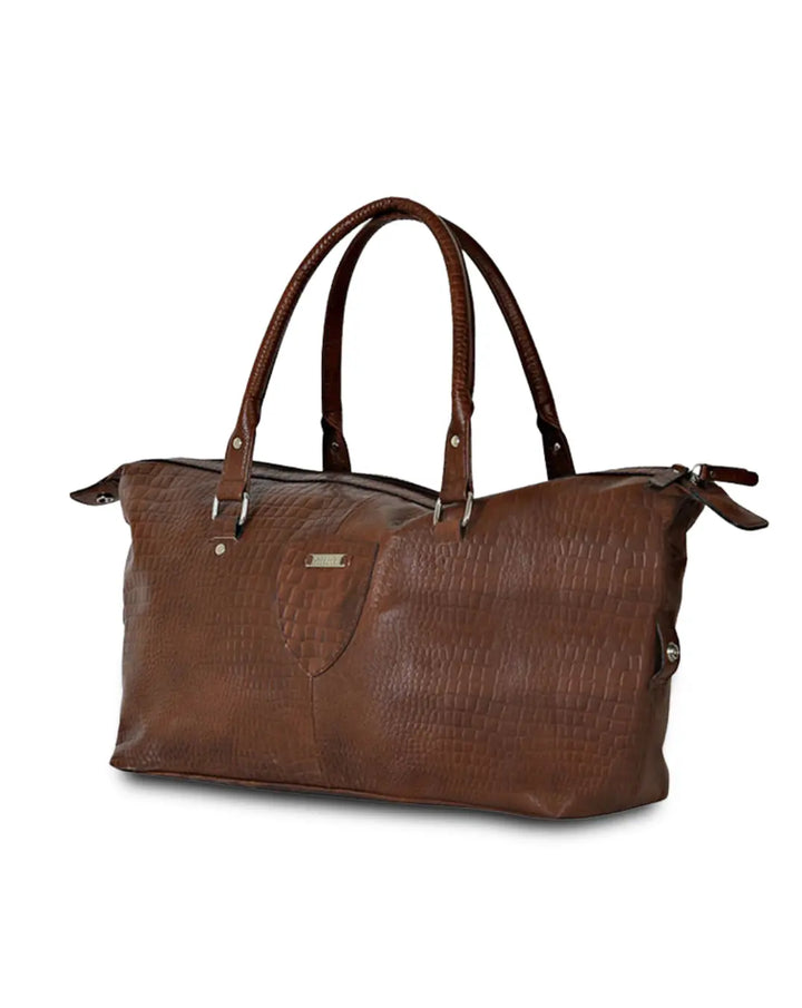 Robert- The Brown Leather Croc Print Everyday Bag thestruttstore