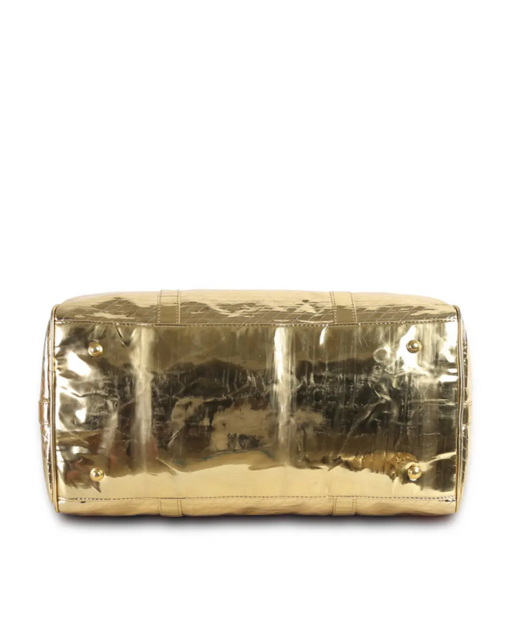 Shimmer Gold Cabin Bag with Toiletry Kit thestruttstore