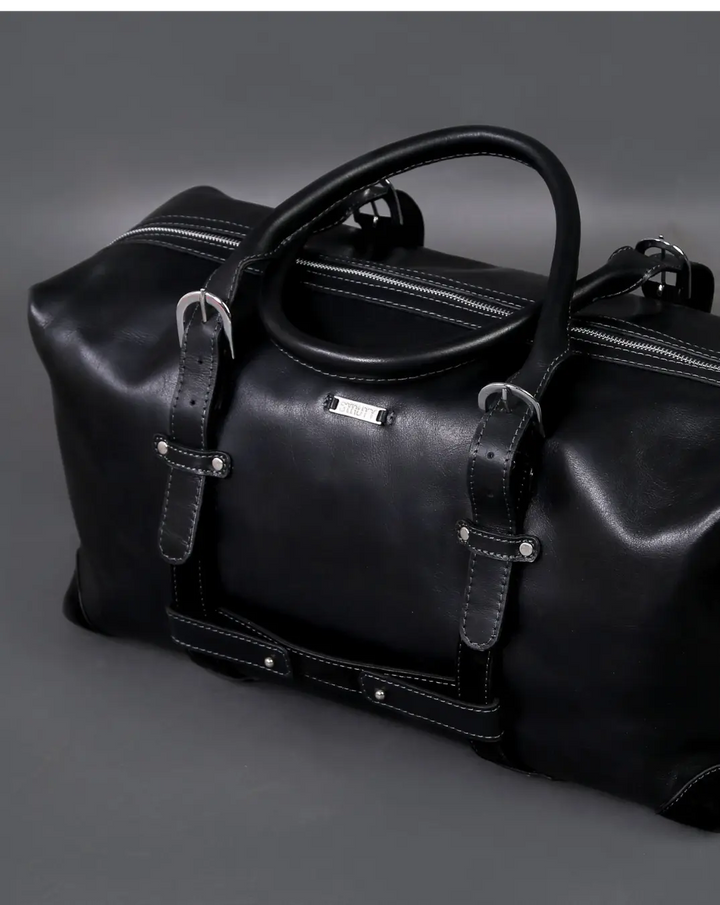 Louis - The Black Leather Duffle Bag - thestruttstore