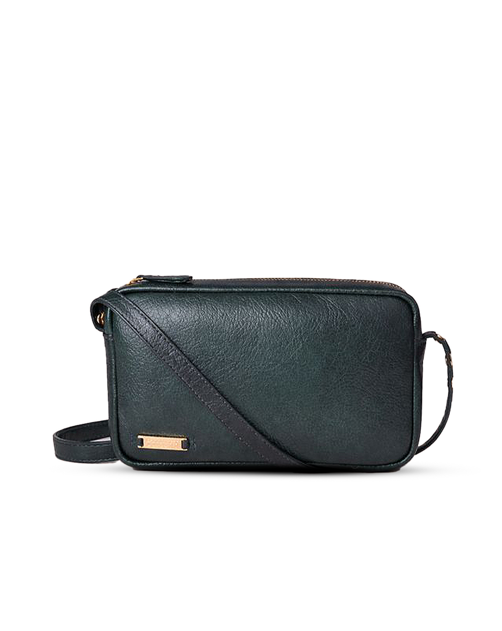 UrbanEase Compact Green Leather Sling
