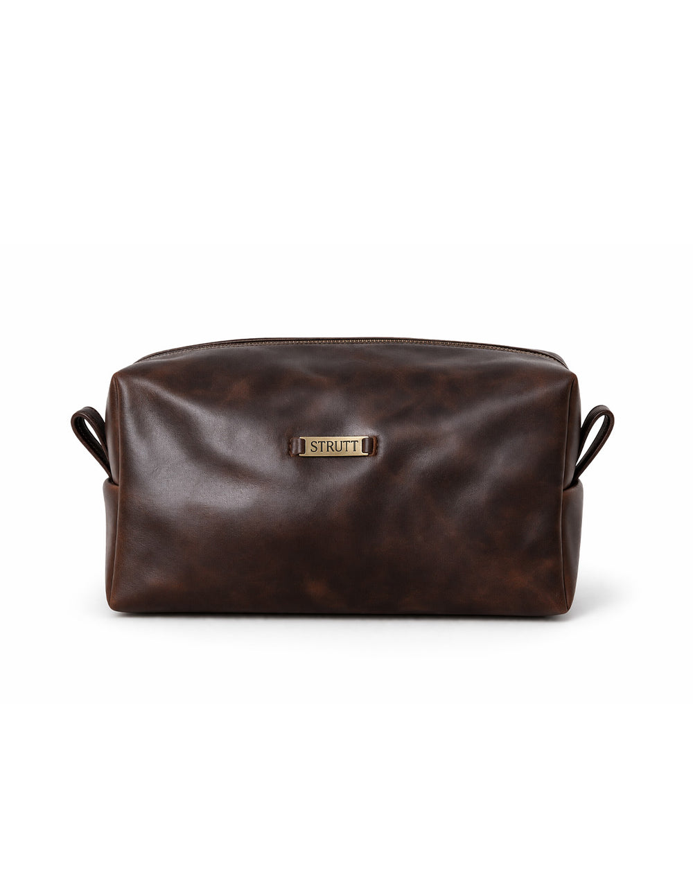 The crushed brown leather toiletrybag II DOPP Kit