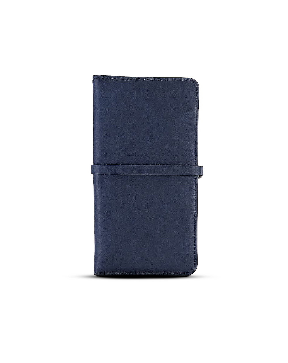 Blue leather passport wallet