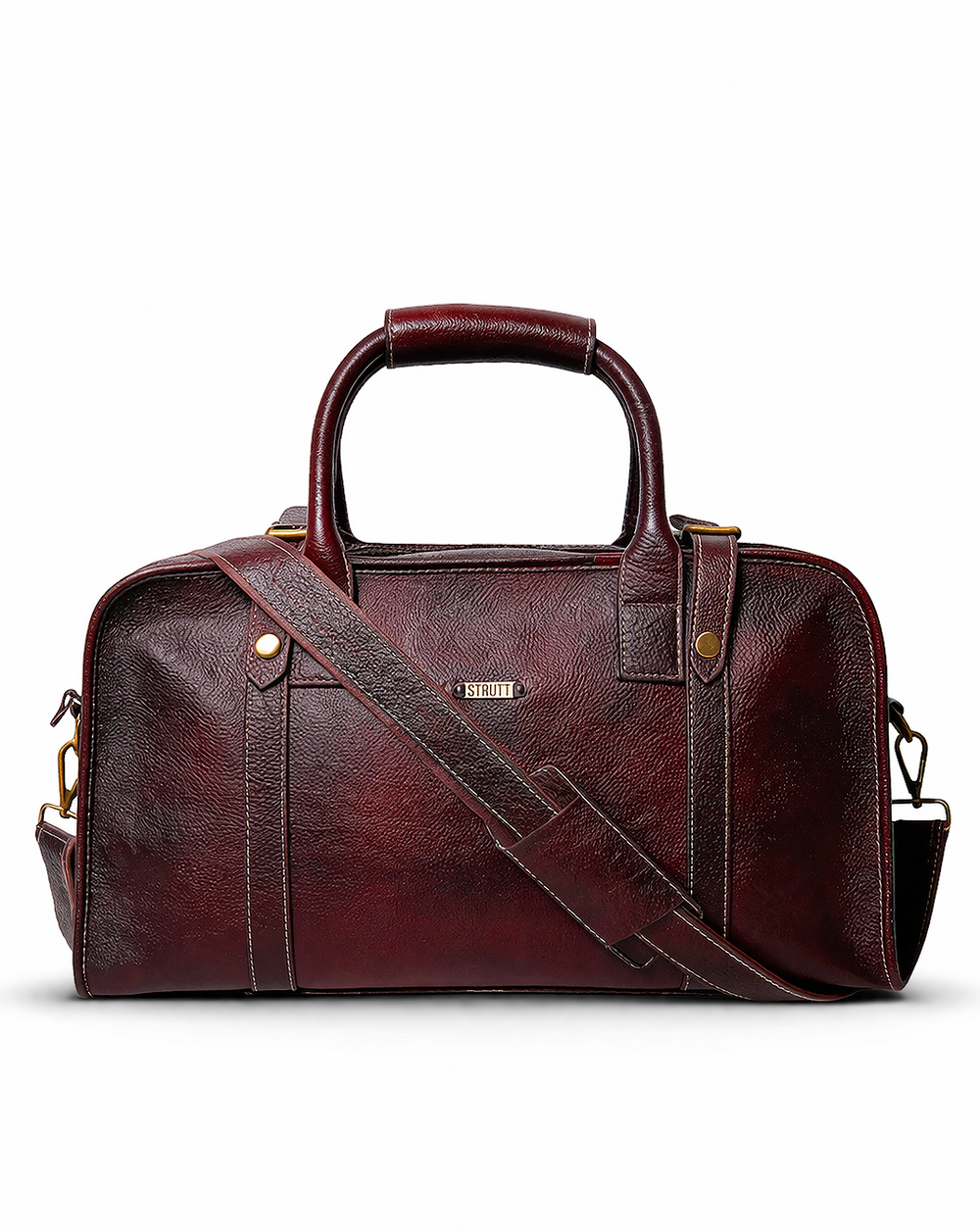 Marin - The maroon leather travel duffle bag