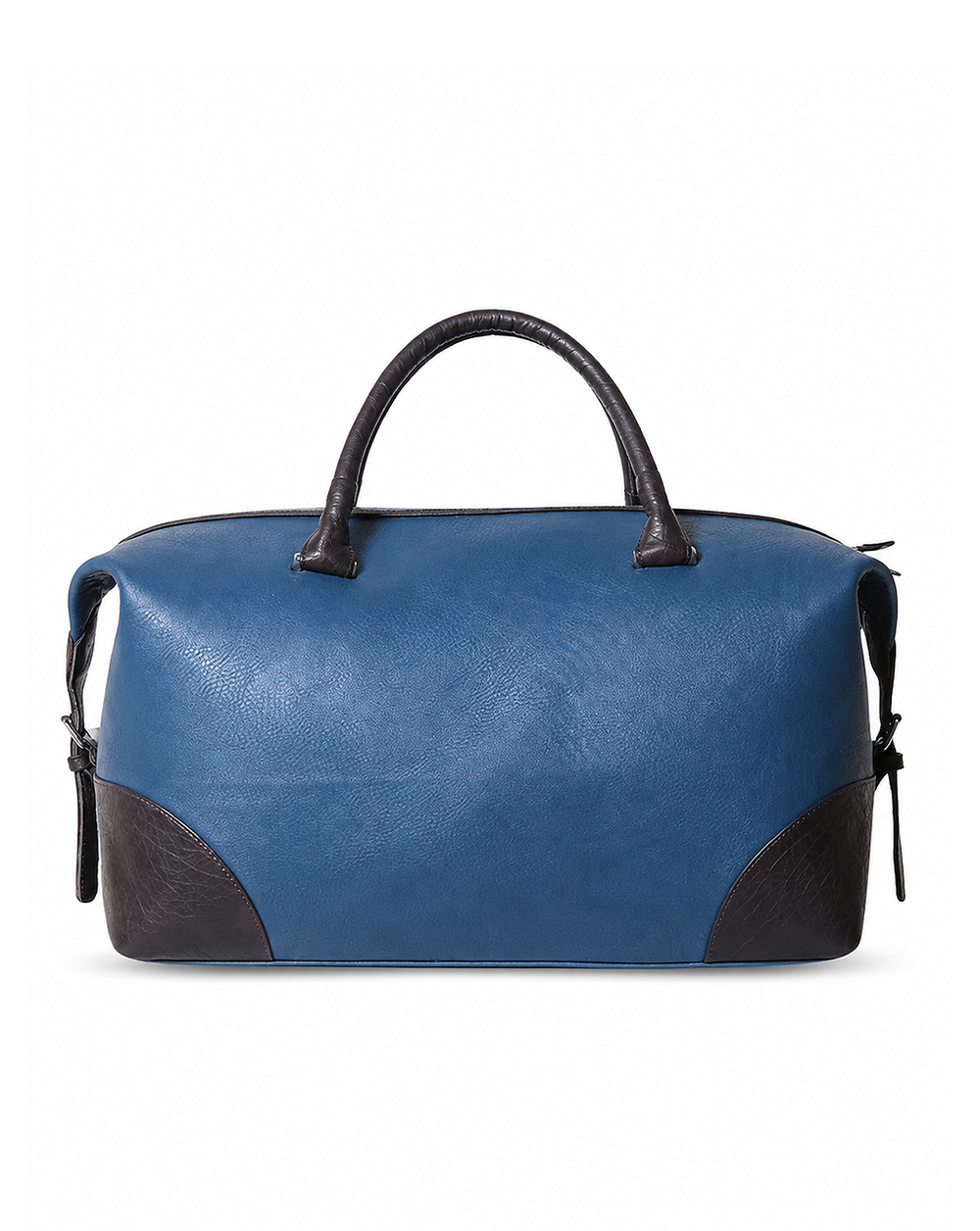 Blue and Black Leatherette Duffle / Luggage Bag