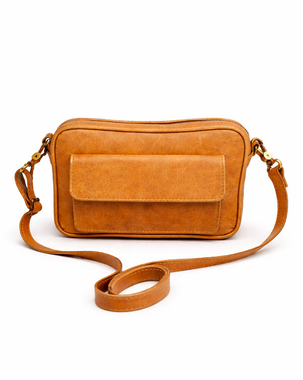 Brown leather multipurpose bumbag