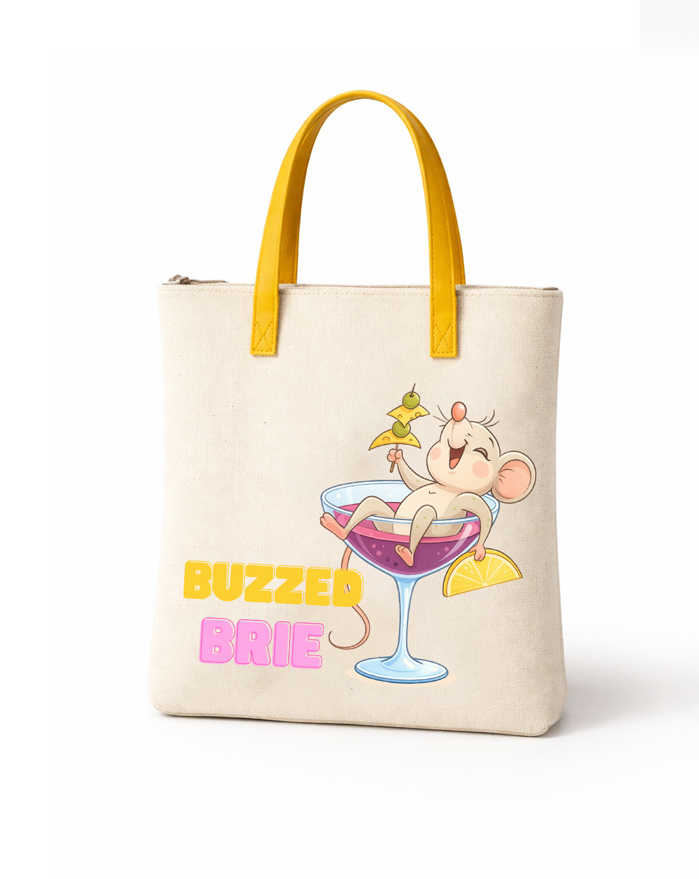 Stylish Quirky Prints Shoulder Bag /Daily Tote Bag - Buzzed Brie