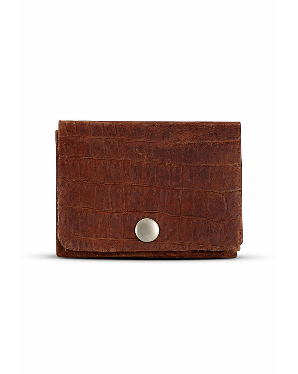 Tan croc print native batua