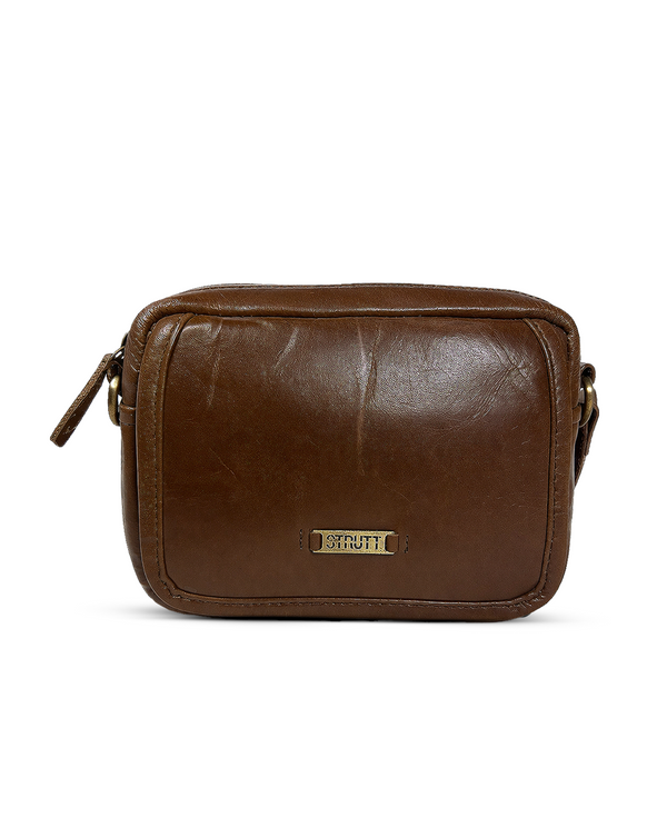 Dark brown leather multipurpose bumbag