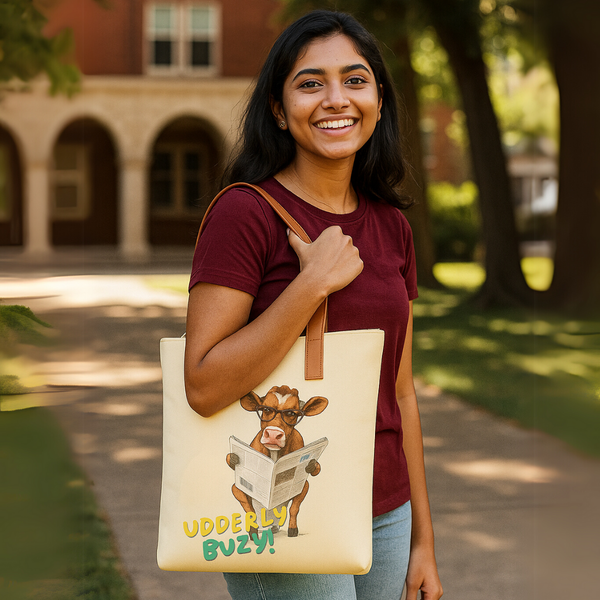 Stylish Quirky Prints Shoulder Bag /Daily Tote Bag - Udderly buzy