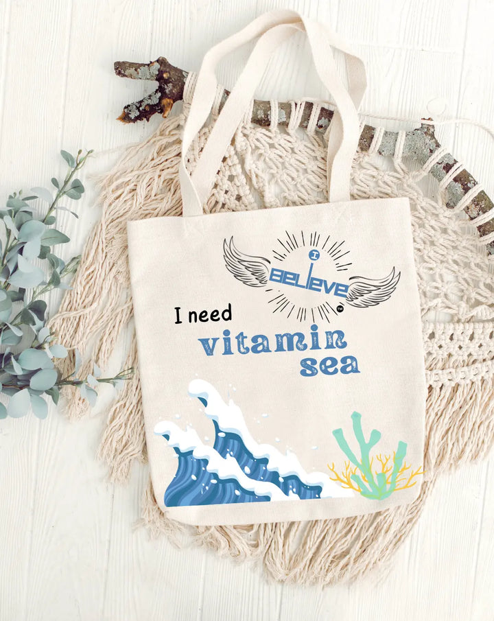 I Believe in Vitamin Sea Daily Thaila -  Canvas Reusable Bags thestruttstore