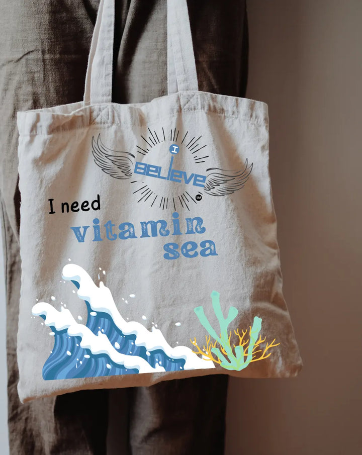 I Believe in Vitamin Sea Daily Thaila -  Canvas Reusable Bags thestruttstore