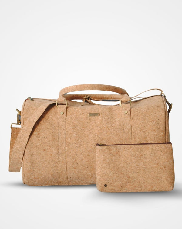 CORK LEATHER CABIN BAG WITH TOILETRY KIT - CARRY-ON LUGGAGE