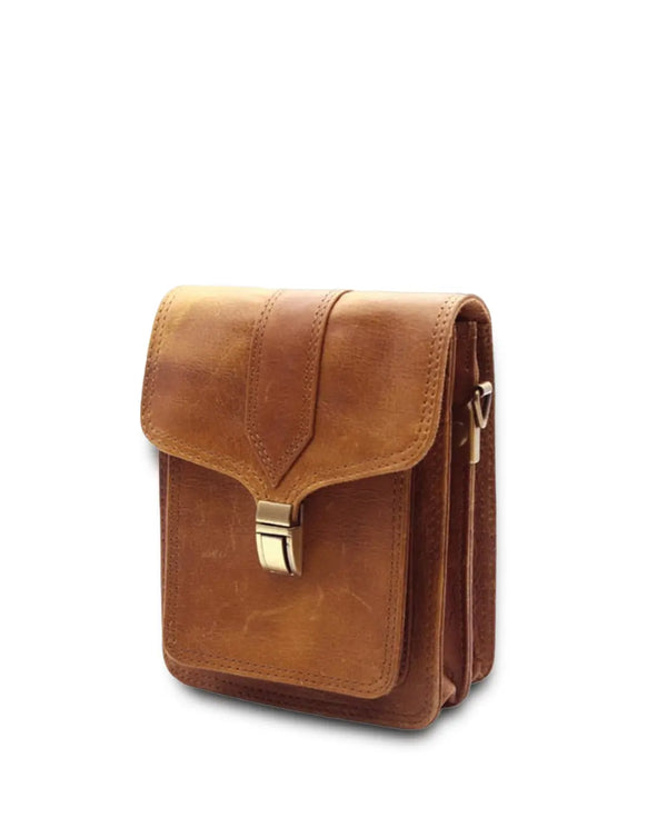 Brown Leather Flap Bumbag thestruttstore