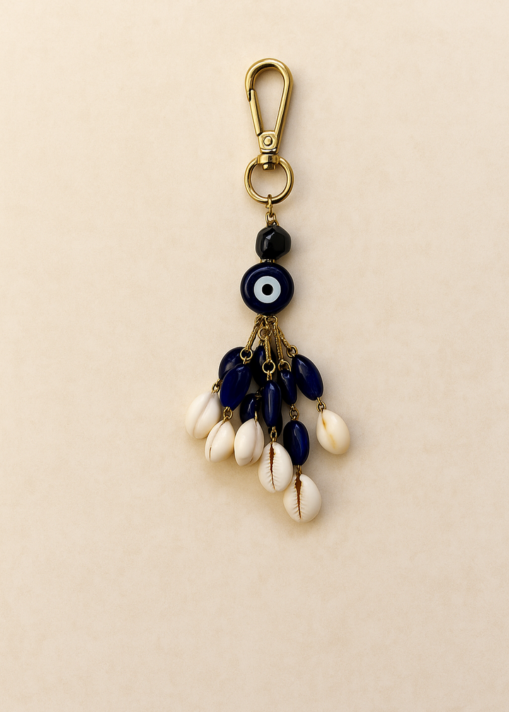 Keychain with beads on a beige background