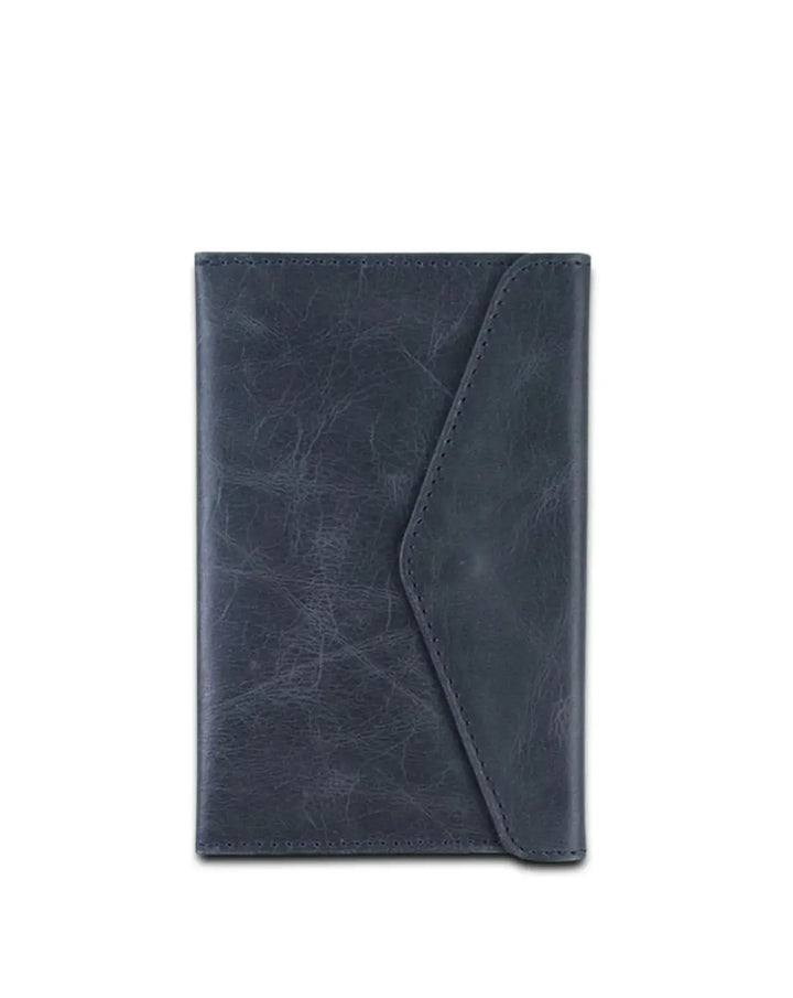 Grunge Blue Leather Passport Wallet thestruttstore