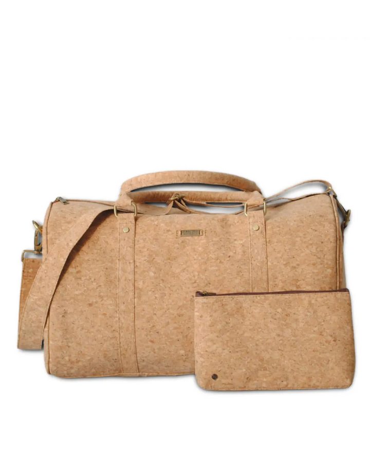 Cork Leather Cabin Bag with Toiletry Kit thestruttstore