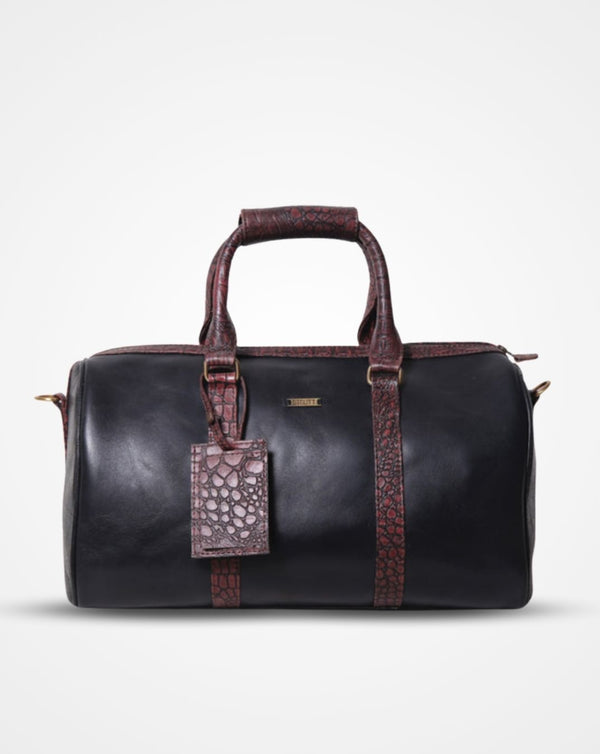 STANFORD - THE BROWN & BLACK LEATHER CABIN BAG - CARRY-ON LUGGAGE