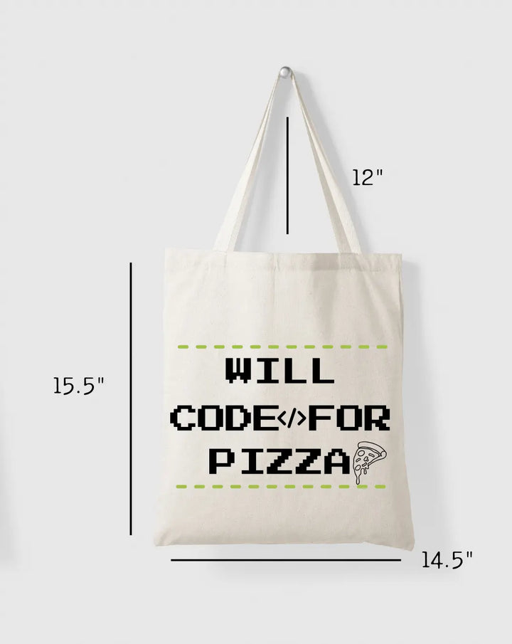 Code for Pizza Daily Thaila -  Canvas Reusable Bags thestruttstore
