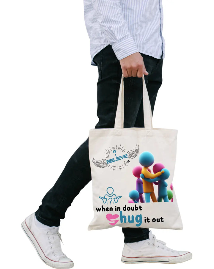 I Believe in Hugs Daily Thaila -  Canvas Reusable Bags thestruttstore