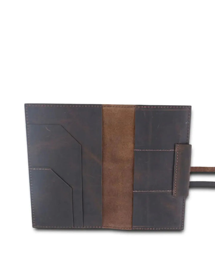Crushed Brown Leather Passport Wallet thestruttstore