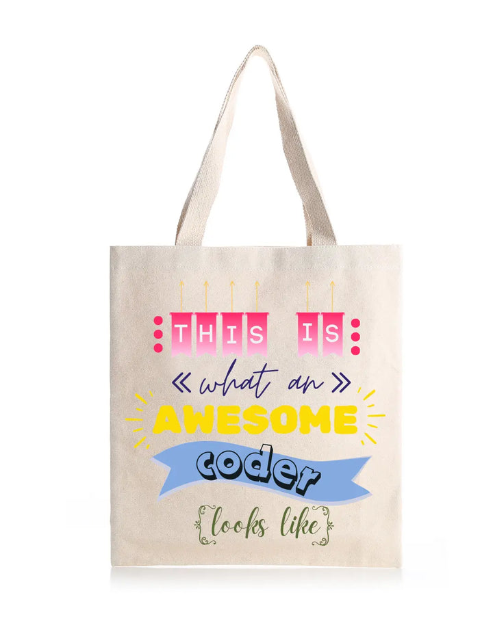 Awesome Coder -  Canvas Reusable Bags thestruttstore