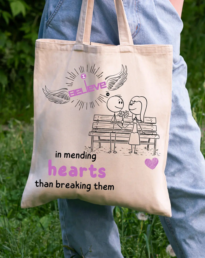 I Believe in Mending Hearts Daily Thaila -  Canvas Reusable Bags thestruttstore