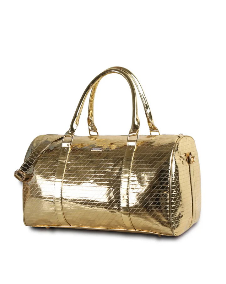 Shimmer Gold Cabin Bag with Toiletry Kit thestruttstore
