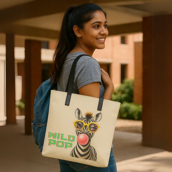 Stylish Quirky Prints Shoulder Bag /Daily Tote Bag - Wild Pop