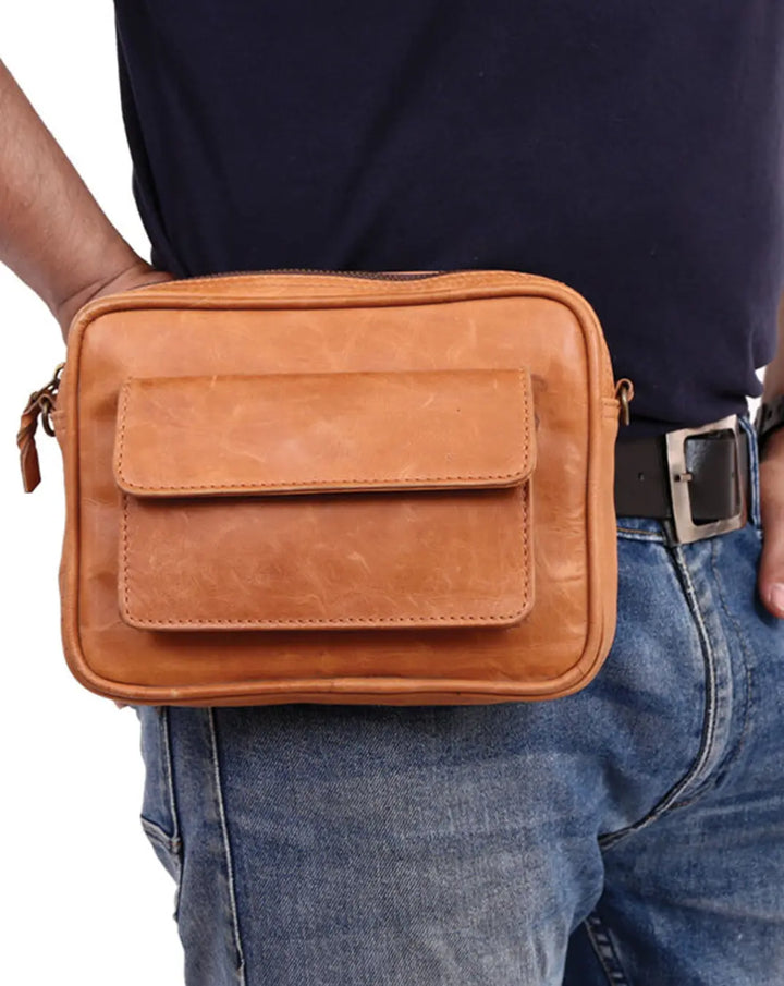 Brown Leather Multipurpose Bumbag thestruttstore
