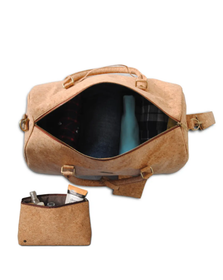 Cork Leather Cabin Bag with Toiletry Kit thestruttstore