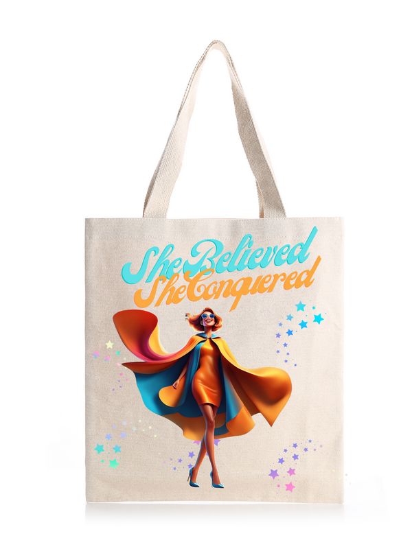 She Believed-  Canvas Reusable Bags