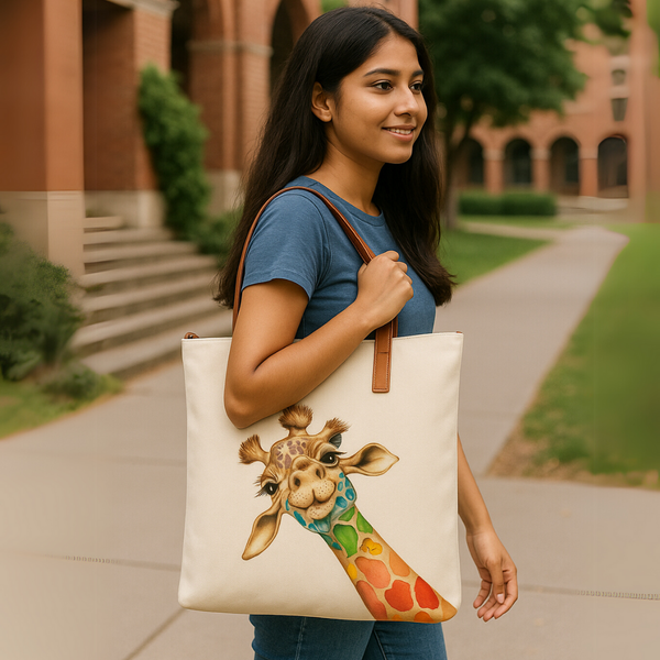 Stylish Quirky Prints Shoulder Bag /Daily Tote Bag - Giraffe