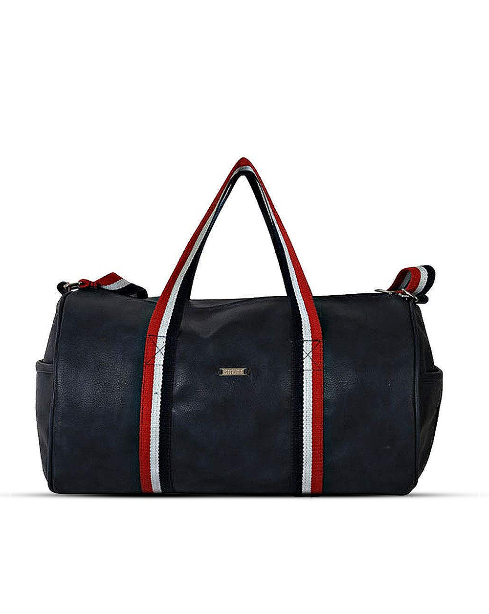 Premium Blue Faux Leatherette Duffel Bag