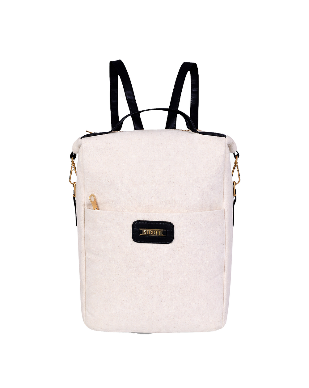 Travelling Midi Backpack: Canvas & Leather Midi