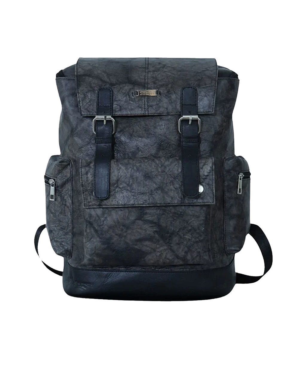 Barcelona The Grunge Grey Leather Travel Backpack