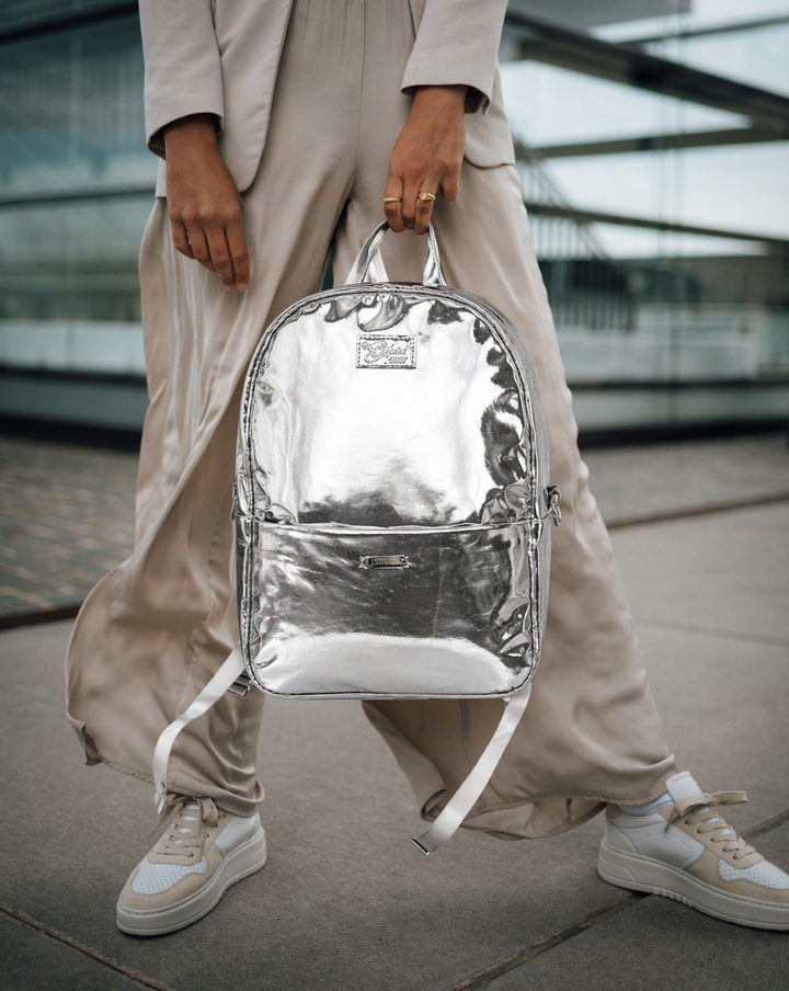 Siilver Backpack Glint Silver Buddypack Urban Backpack | The Strutt Store