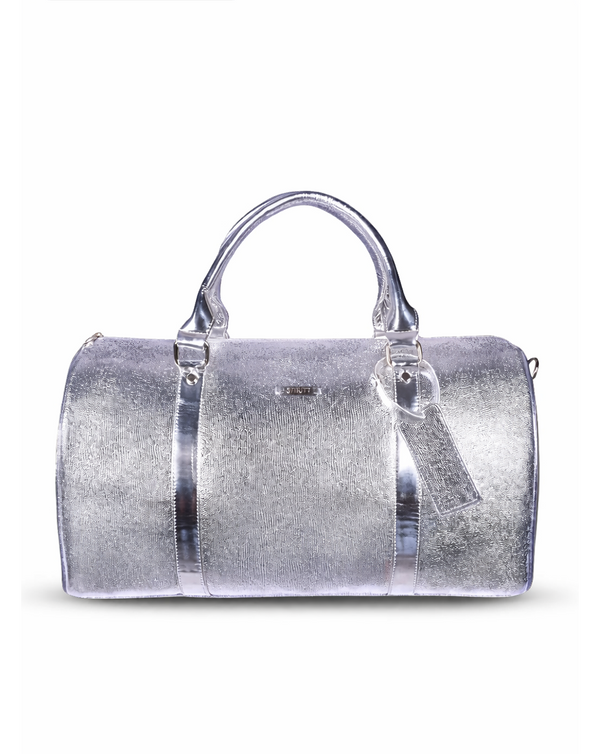 Silver cabin bag with toiletry pouch