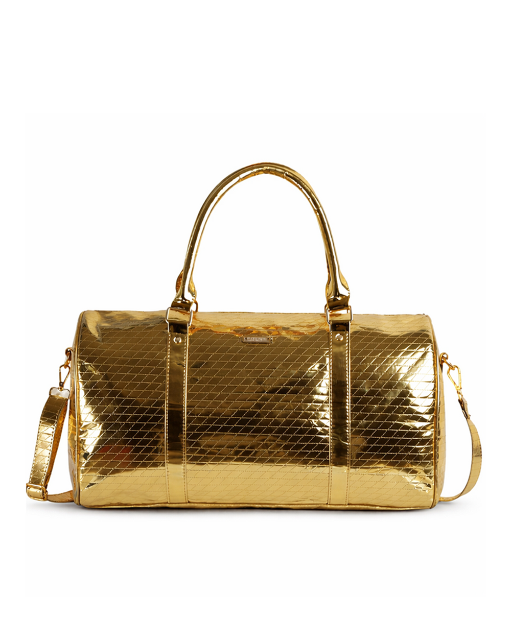 Shimmer gold cabin bag with toiletry kit