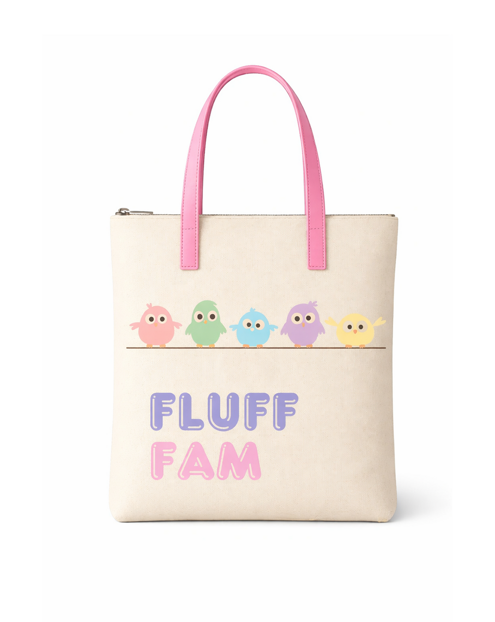 Stylish Quirky Prints Shoulder Bag /Daily Tote Bag -Fluff Fam - product view 1