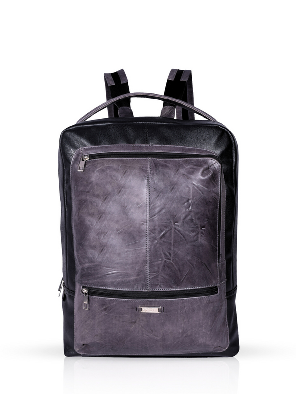 Black Leather BuddyPack - The Urban Backpack