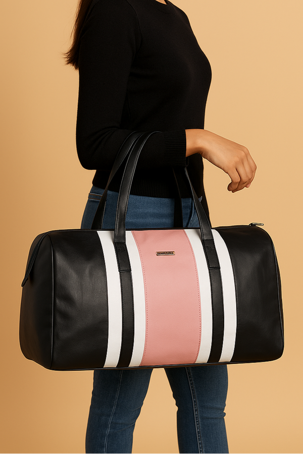 Pink, white & black cabin bag