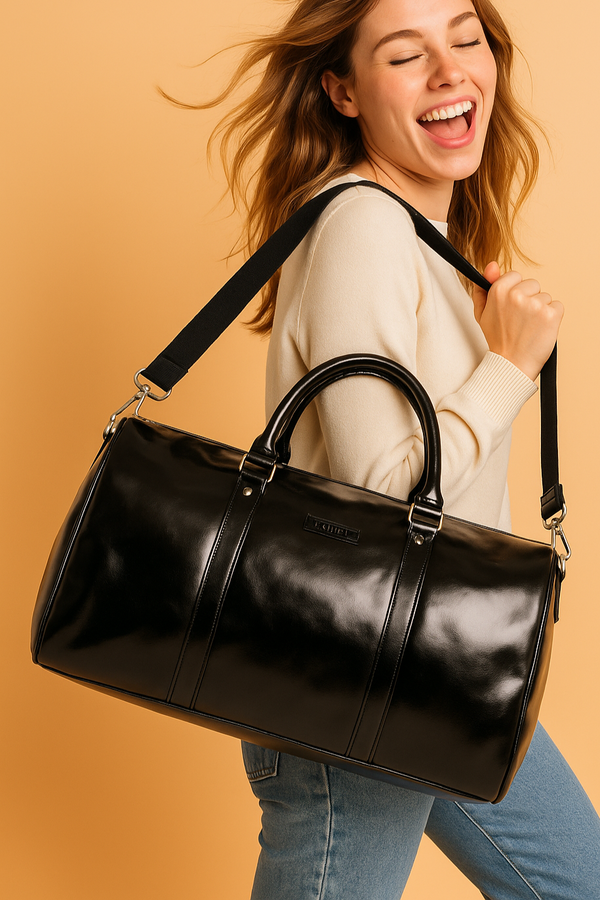 Metallic silver cabin bag
