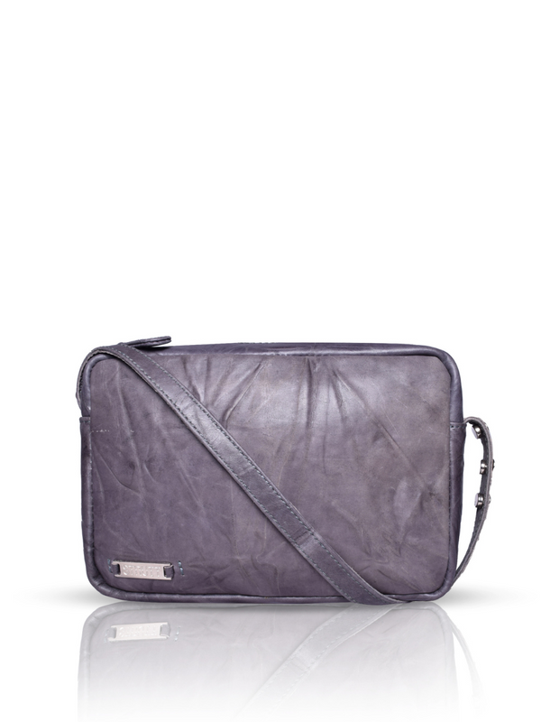 UrbanEase Compact Grey Leather Sling