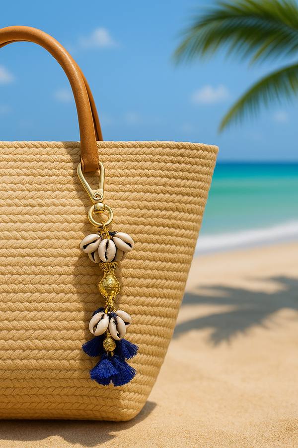 Aqua trail travel bag Charm – Indigo Blue & Gold