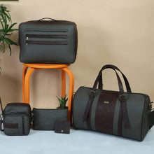 Load image into Gallery viewer, Green Voyager Set of 4 Bags with Leather Batua
