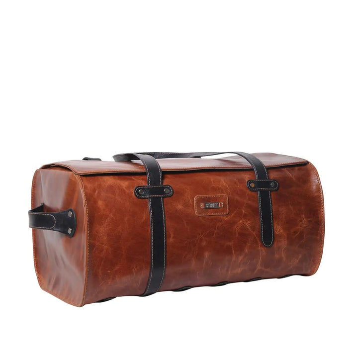 Thomas - Brown and Black Leather Duffle bag thestruttstore