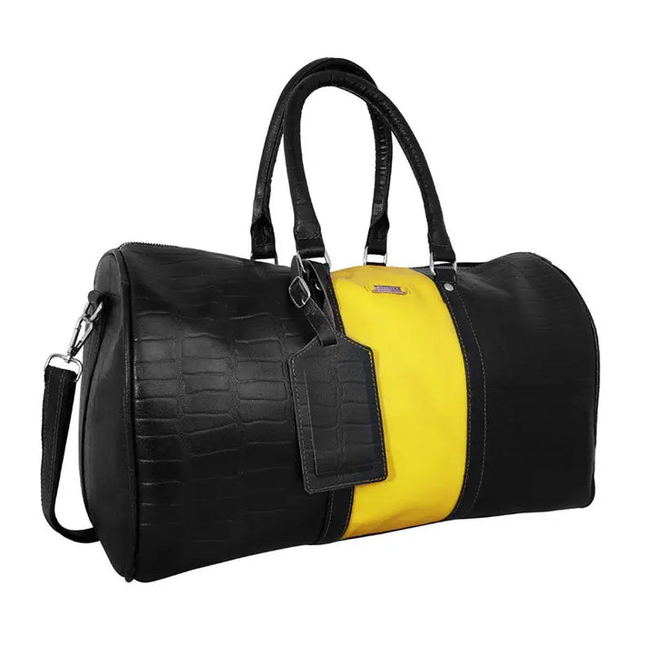 Melvin- The Yellow and Black Leather Cabin Baggage with Toiletry Kit thestruttstore