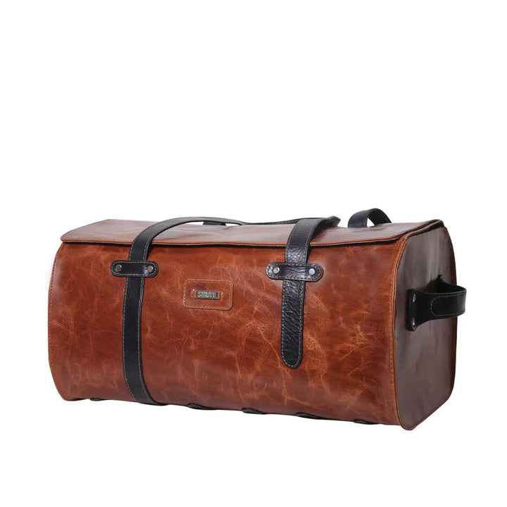 Thomas - Brown and Black Leather Duffle bag thestruttstore